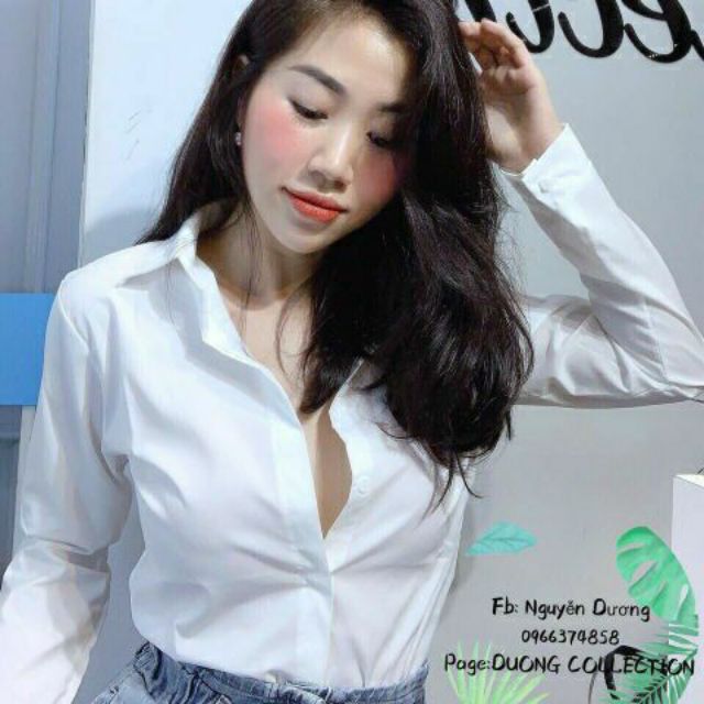 Áo sơ mi trơn công sơ đơn giản dễ phối đồ vải đẹp