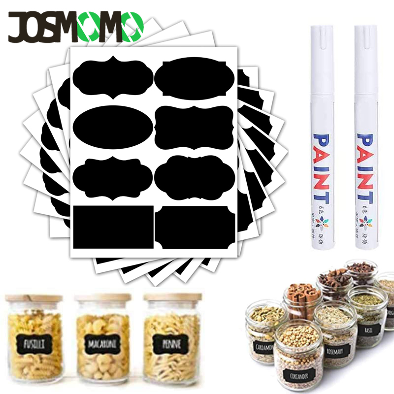 JOSMOMO Nhãn dán bảng đen có thể tái sử dụng 1Pc Lưu trữ tại nhà Nhãn lọ kẹo