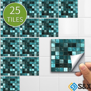 Set 25 Miếng Dán Tường Trang Trí Phong Cách Mosaic