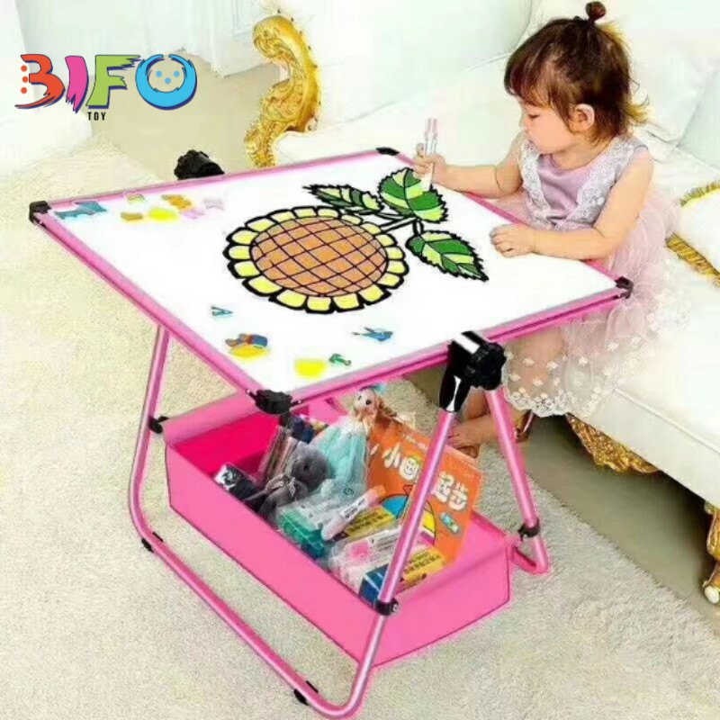 Bảng vẽ giáo dục Flipchart Silicon đa năng 2 mặt xoay 360 độ cho bé loại 47 x 53 cm