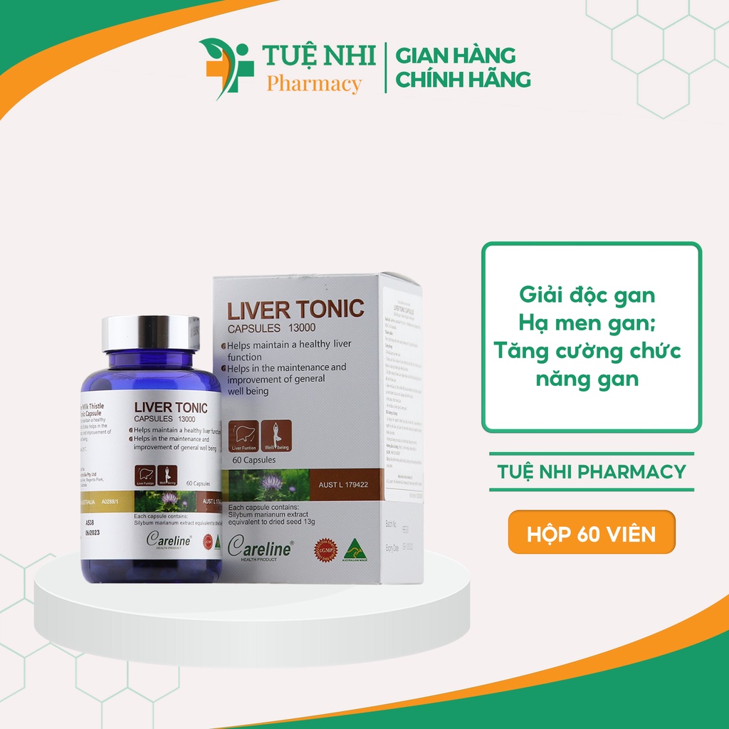 Viên Uống Liver Tonic Careline Giải Độc Gan, Bảo Vệ Và Tăng Cường Chức Năng Gan Hộp 60 Viên - NT089