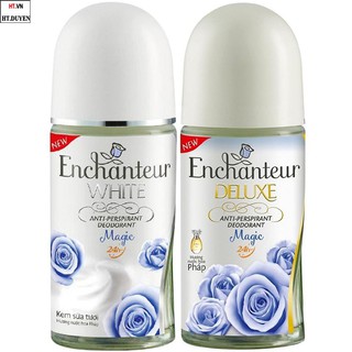 Combo 02 Lăn Khử Mùi 50ml White & Deluxe Magic Enchanteur 100% chính hãng