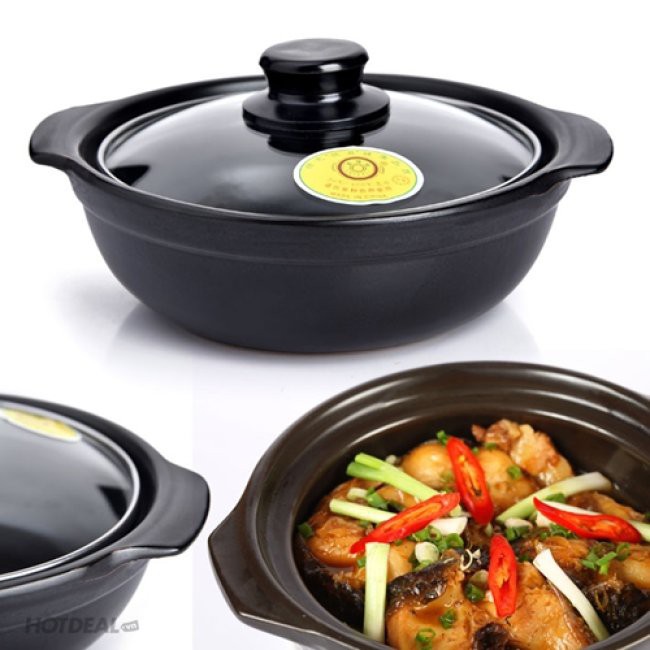Nồi đất tráng men nữa lít  chuyên kho quẹt kho cá kho tộ cực ngon, giữ nóng lâu siêu bền cao cấp