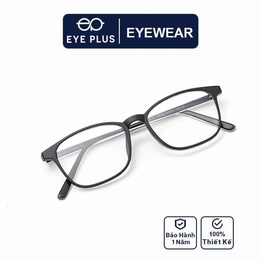 Gọng kính cận nam nữ thời trang EYE PLUS nhựa dẻo dáng vuông tròn nhỏ phong cách hàn quốc N240-8245