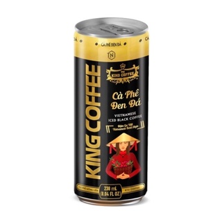 Combo 6 lon Cà Phê Đen Đá đậm gu Việt KING COFFEE - Lon 238ml - Lốc 6 lon - Nổi bật vị cà phê đen đá truyền thống
