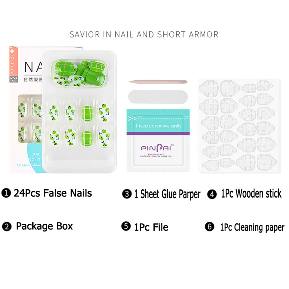 Set 24 Móng Tay Giả Kèm Keo Dán Tiện Dụng