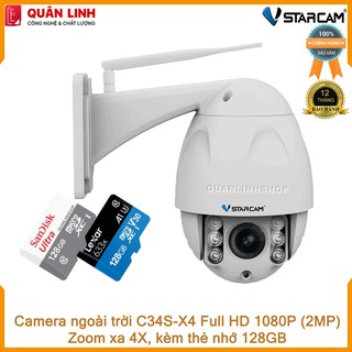 Mua Camera ngoài trời Vstarcam C34s-X4 Zoom 4X Full HD 1080P kèm thẻ 128GB Class 10