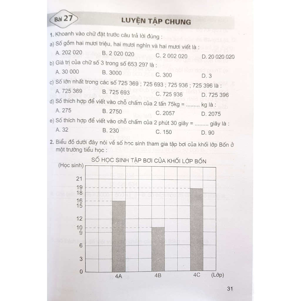 Sách - Vở bài tập Toán 4 tập một