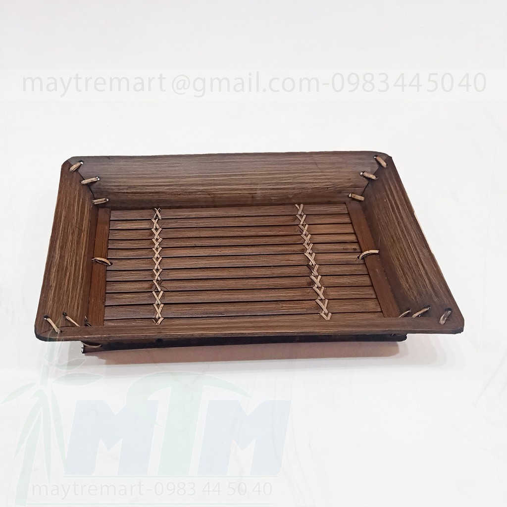 Khay tre, đĩa tre chữ nhật - trang trí, trưng bày sản phẩm.