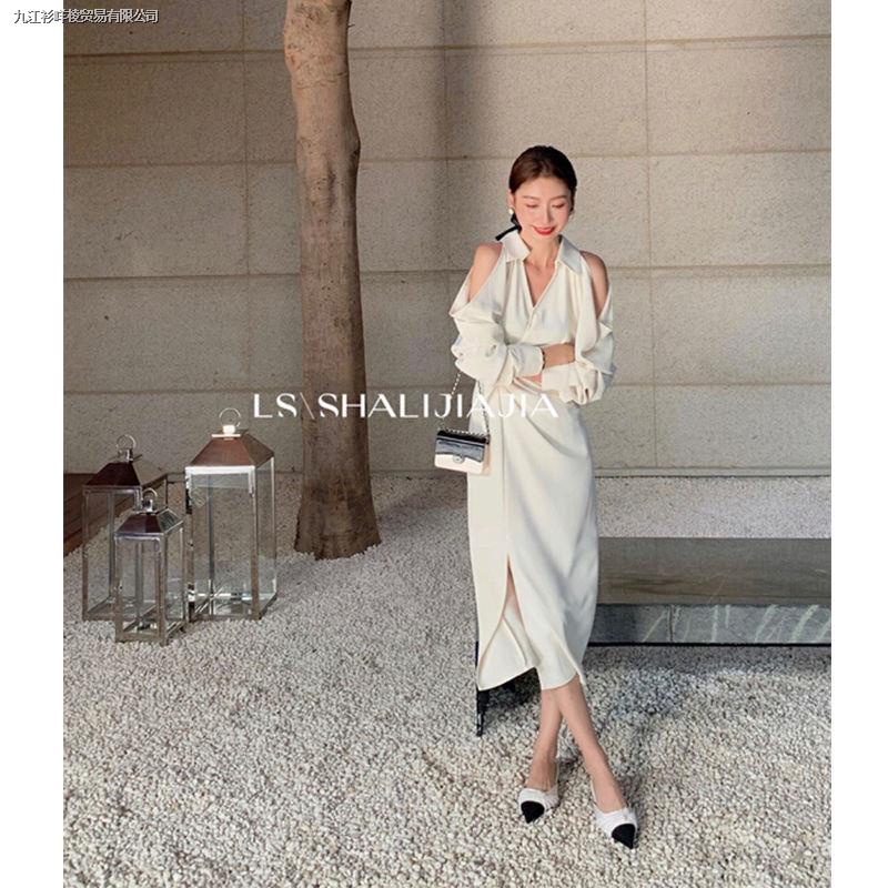 Đầm Dáng Ôm Hở Vai Phong Cách Phương Tây Thời Trang Xuân Thu Hàng Mới Chất Lượng Cao Thiết Kế Phong Cách Phương Tây Cho Nữ