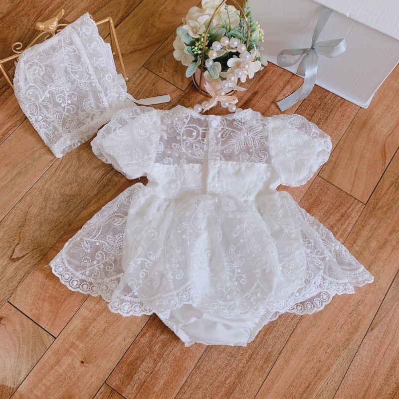 Body váy xinh kèm mũ cho bé(4-14kg)