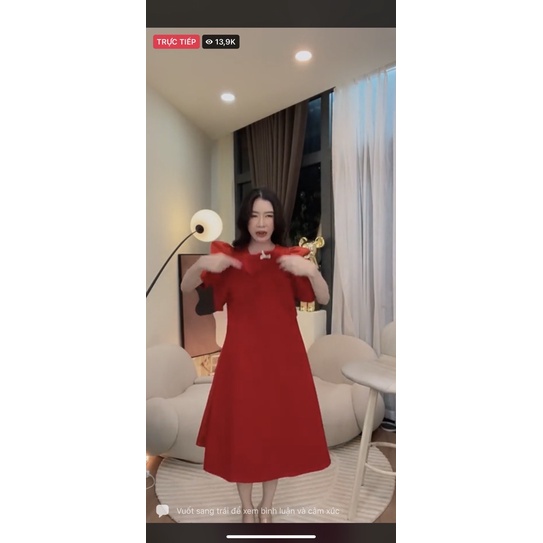 Váy đỏ/đỏ cam loan lâm sz s