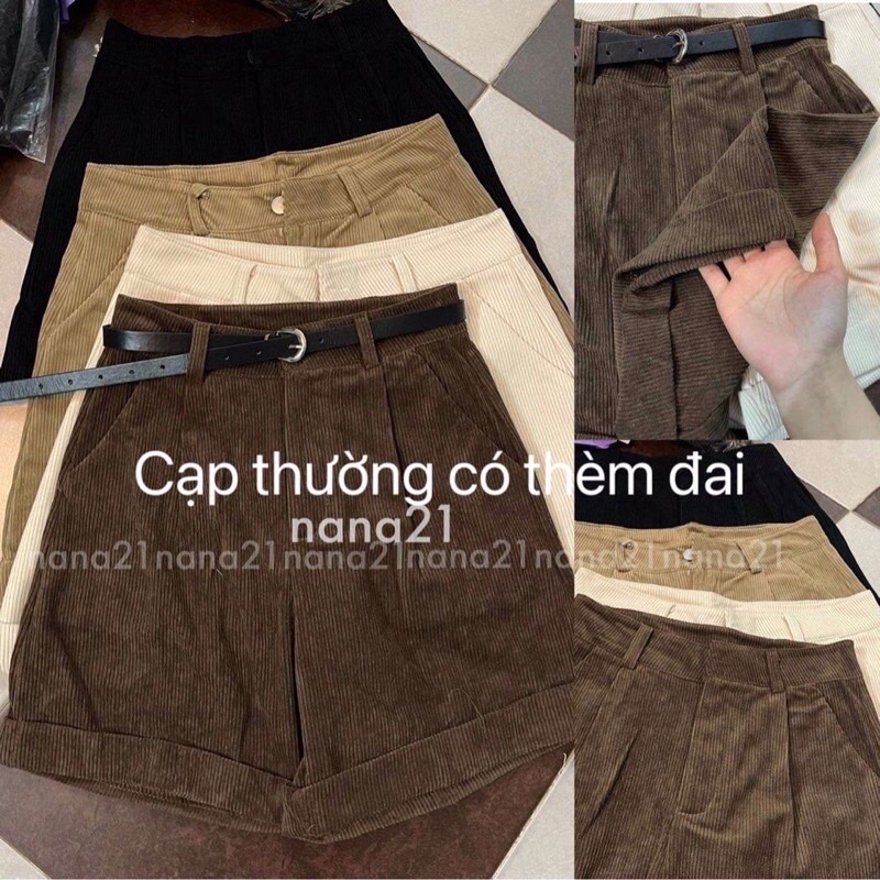 Quần short nhung vintage