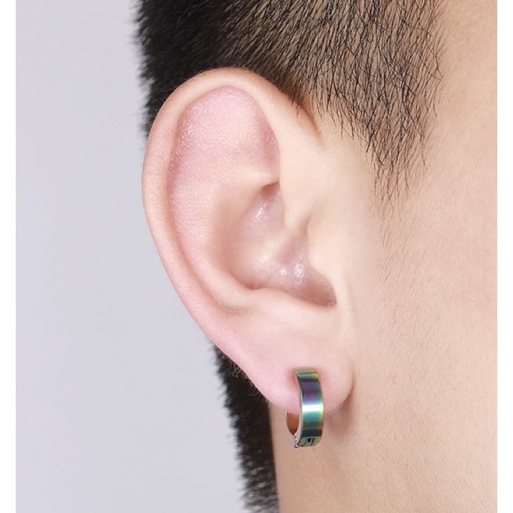 Khuyên tai kẹp vành trơn cho nam và nữ titanium (KT1)
