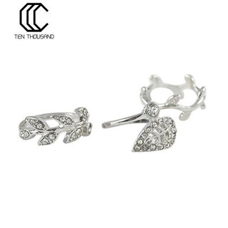 Set 3 nhẫn midi kiểu chiếc lá dễ thương dành cho nữ