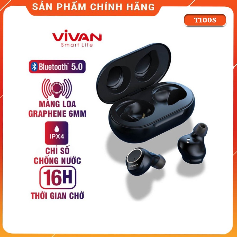 Tai Nghe Không Dây Bluetooth 5.0 VIVAN Liberty T100S Chống Nước IPX4 - Âm Thanh Sắc Nét