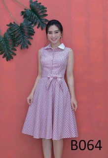 🍒Đầm caro kate sơmi sn (Free/big size XL, XXL)