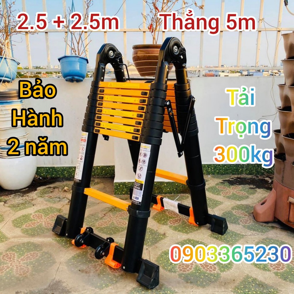 Thang nhôm rút đôi ✔️Sumika✔️ SKS500D (2.5M+2.5M) - Sơn tĩnh điện