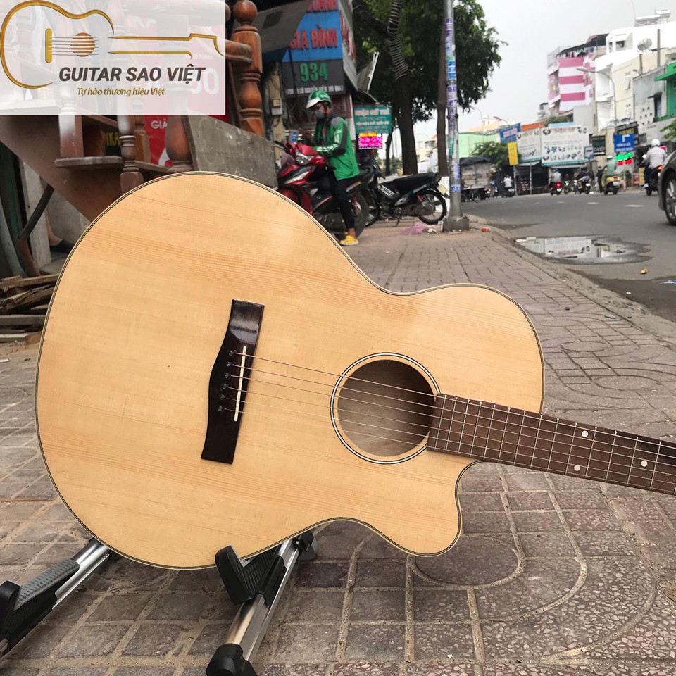 Đàn Guitar có ty chỉnh cần mặt gỗ nguyên tấm ET-75SV (giá tại xưởng)