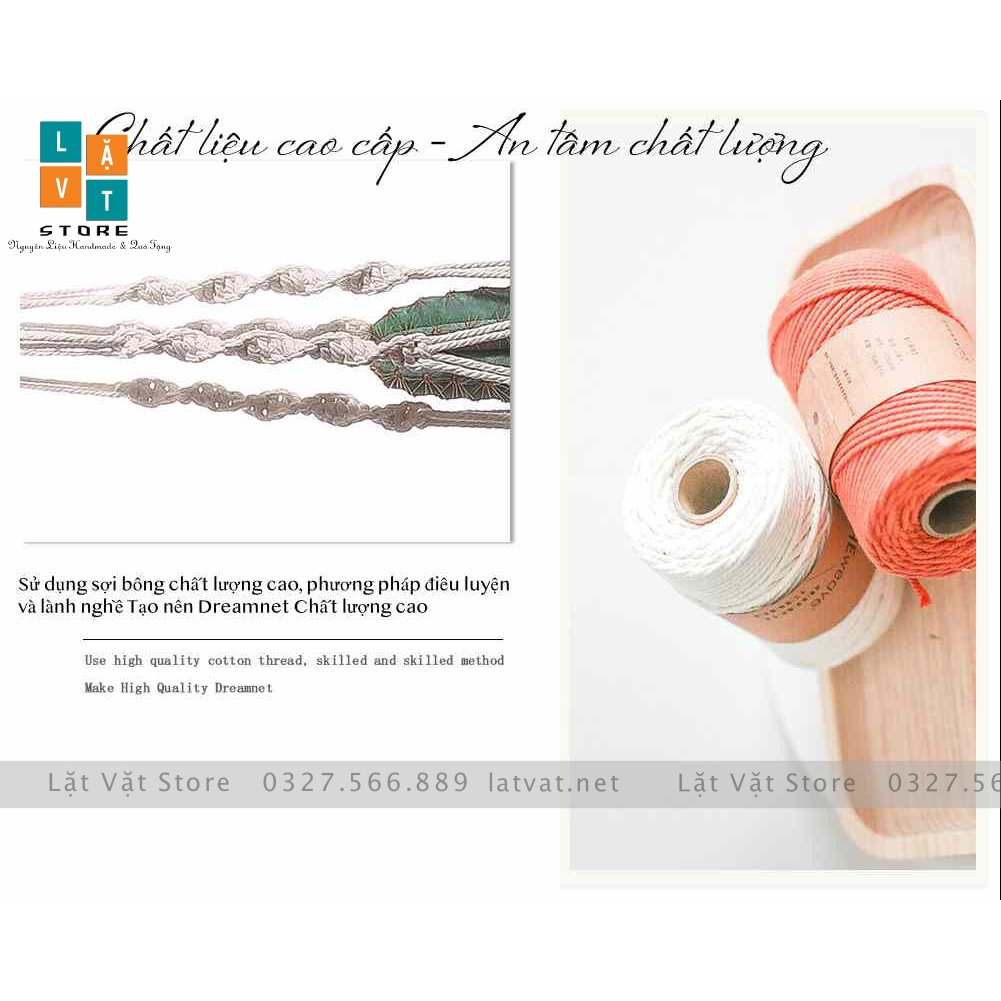 Chậu Hoa dạng treo, túi lưới Macrame dệt tay Monternet handmade  - giỏ treo chậu cây quà tặng, trang trí decor home