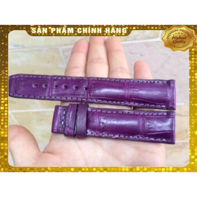 Thẻ BH 12 Tháng -  Dây Đồng Hồ 2 Mặt Da Cá Sấu Màu Tím size 20 . Hàng Cao Cấp, xịn, Rẻ, Đẹp