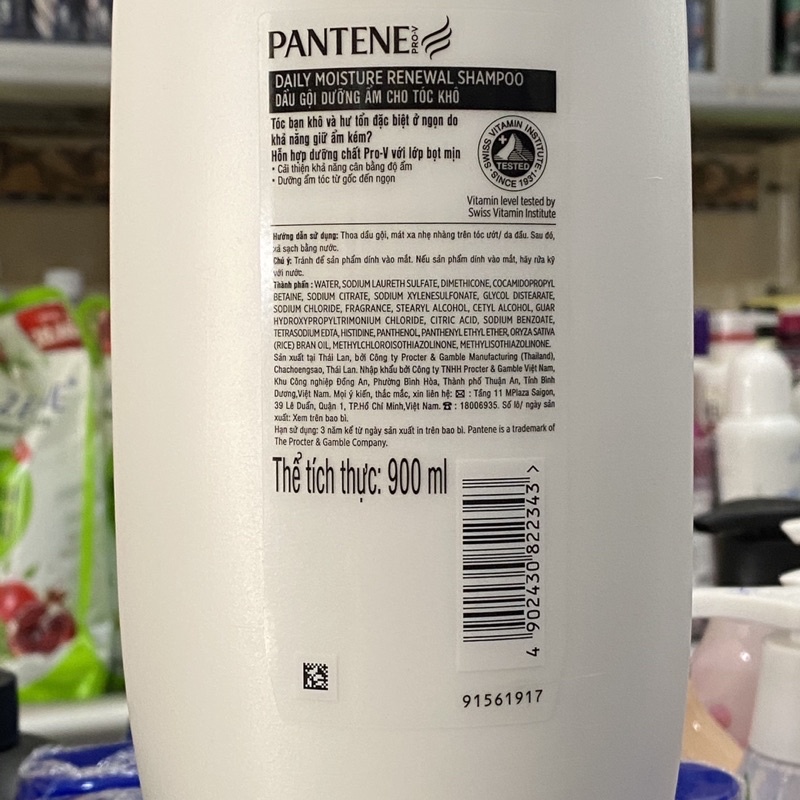 Dầu gội Pantene dưỡng ẩm cho tóc khô 900ml