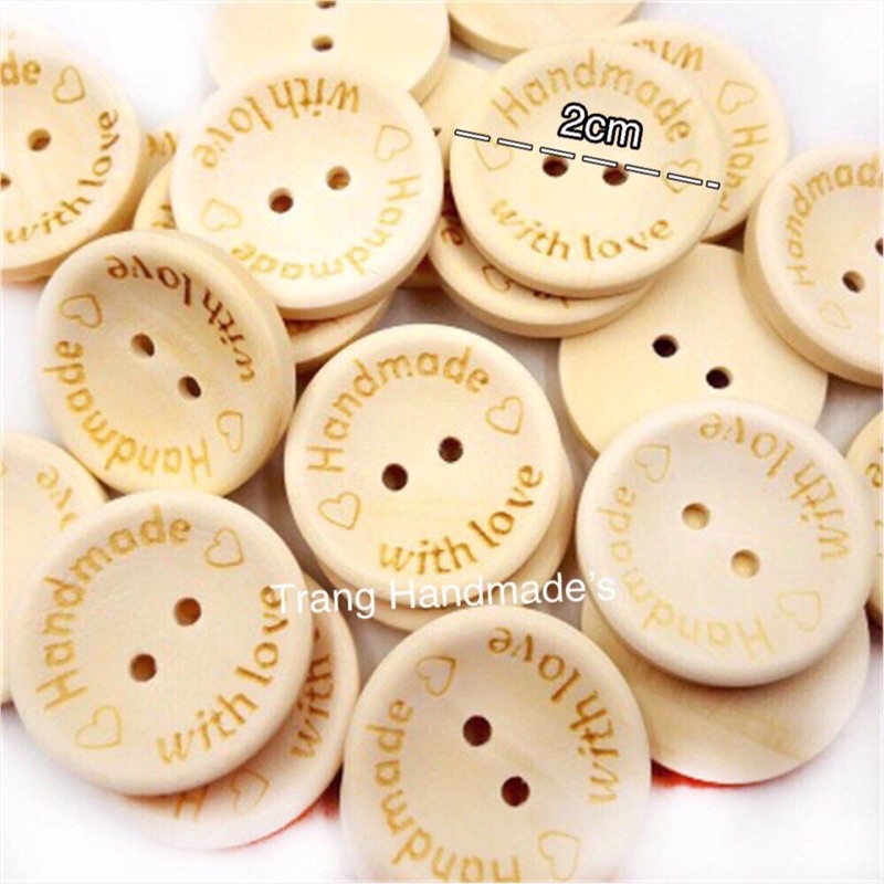 nút gỗ khắc handmade
