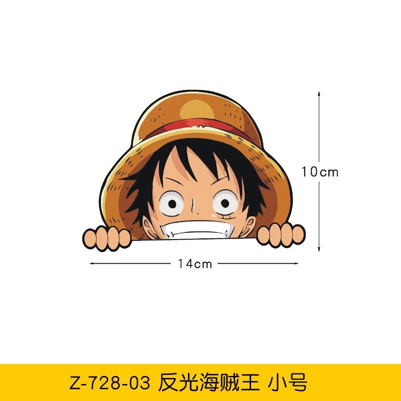 Một Mảnh! ⚡ Đề Can Phản Quang Chống Thấm Nước Hình Luffy Chopper Trang Trí Xe Hơi Xe Máy