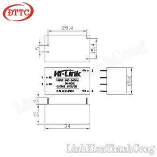 Module Nguồn AC-DC 220VAC-5VDC 3W HLK-PM01