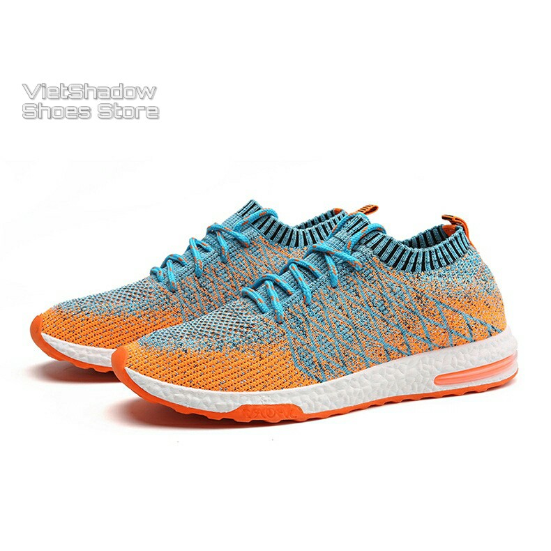 Giày thể thao lười nam - Công nghệ dệt kim tạo hình 3D - 3 màu cam/xanh, ghi sẫm, ghi nhạt - Mã SP 1720