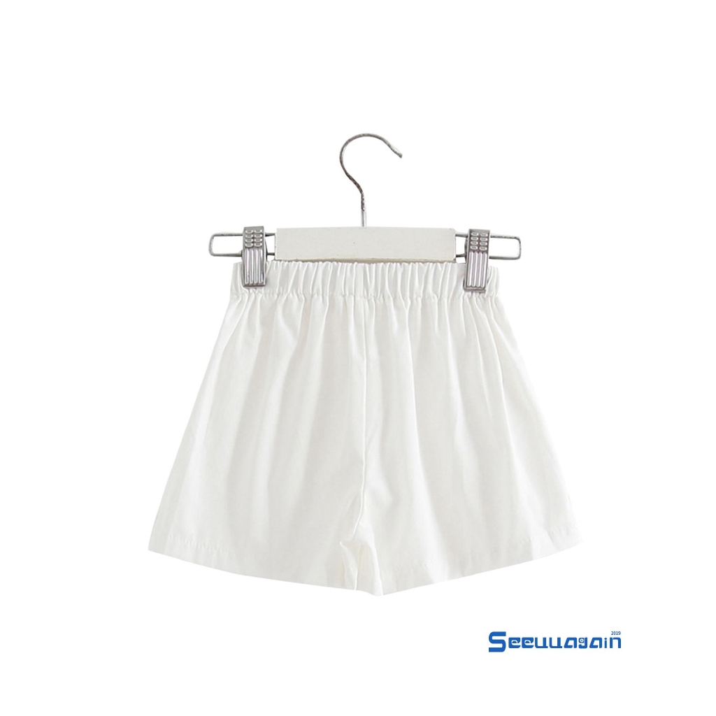 Quần Short Cotton Màu Trơn Cho Bé Gái