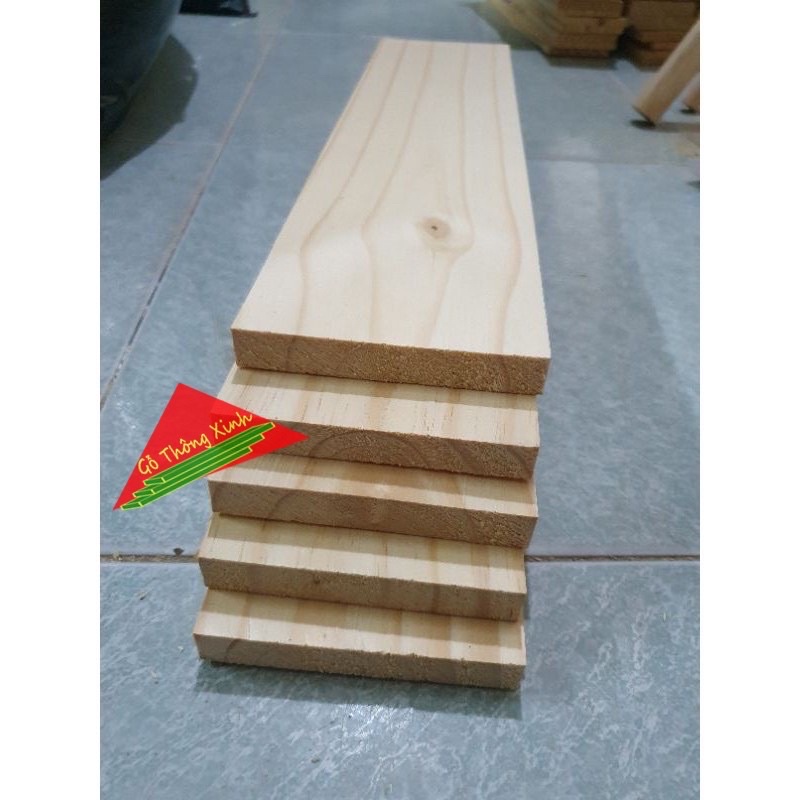 Bó 5 thanh gỗ thông mới đẹp dài 60cm, rộng 10cm, dày 1.5cm