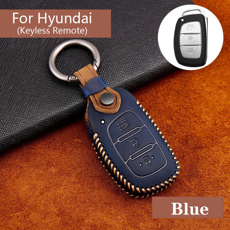 Bao Da Chất Lượng Cao Bảo Vệ Chìa Khóa Xe Hơi Hyundai Elantra Tucson Ioniq Creta I20