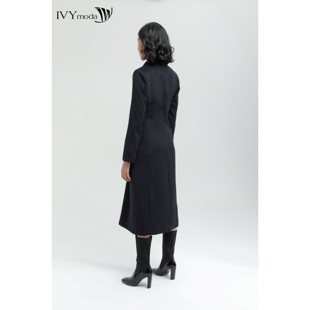 Áo khoác dạ nữ signature dáng dài IVY moda MS 71M6196