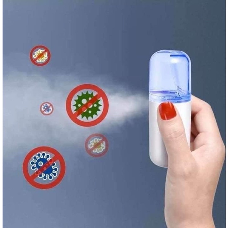 Máy xông tinh dầu mặt mini cầm tay làm sạch mặt mũi họng, phun sương xịt khuẩn khoáng Nano giá rẻ MUNTECH MX01