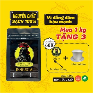 Cafe nguyên chất Robusta pha phin, cà phê rang xay nguyên hạt để chế phin ngon