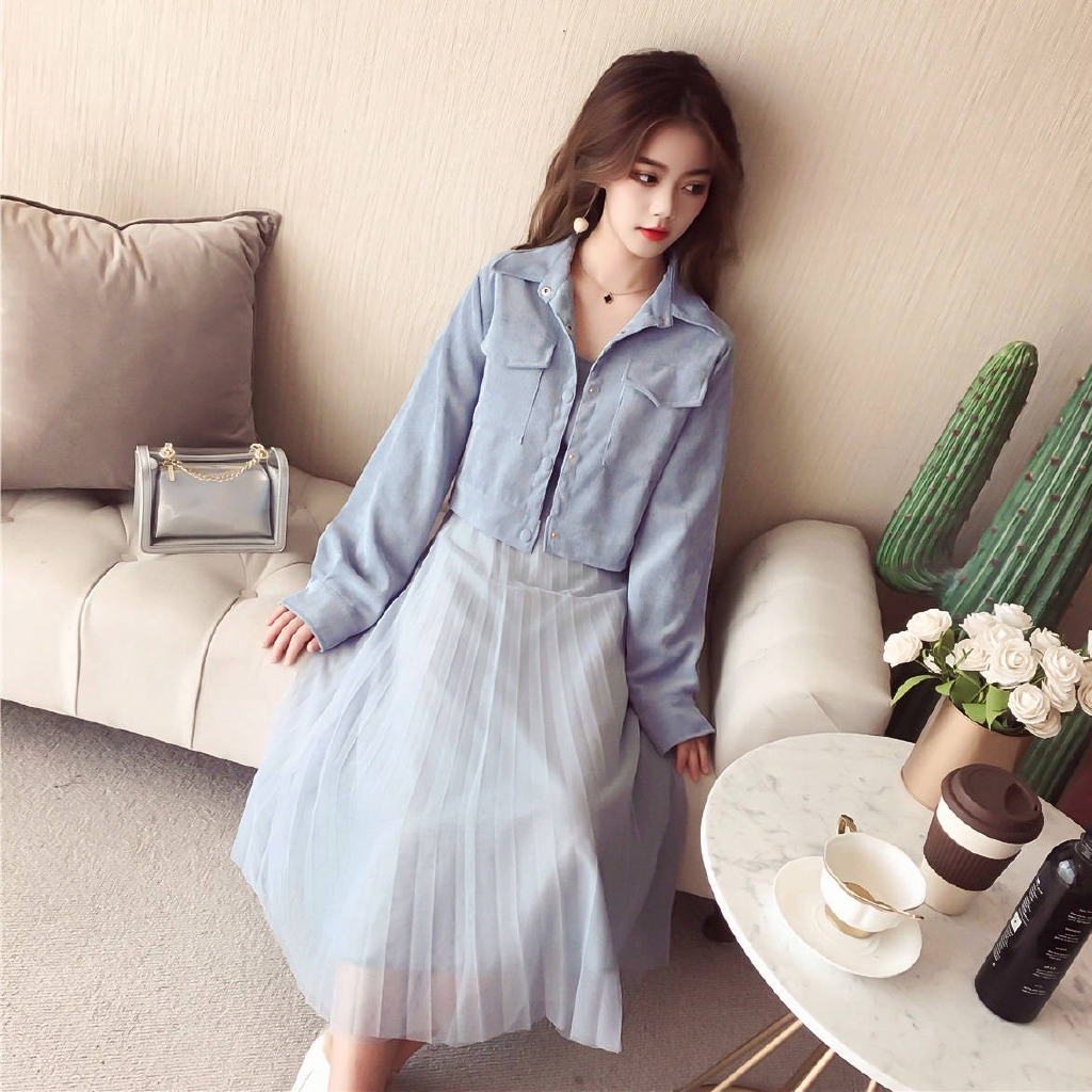 Bộ Áo Dài Tay + Chân Váy Dài Xinh Xắn Dành Cho Nữ | BigBuy360 - bigbuy360.vn
