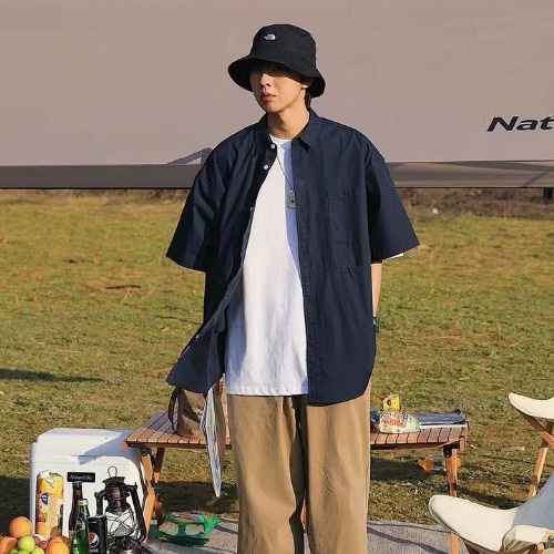 Áo Sơ Mi Tay Ngắn Thời Trang Phong Cách Hàn Quốc Cho Nam