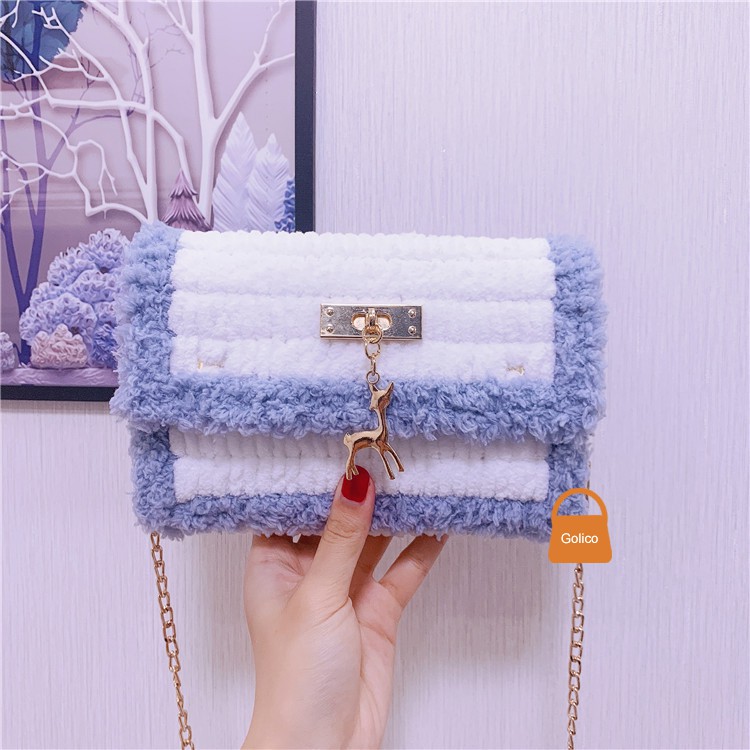 Túi Handmade Tự Đan Đầy Đủ Phụ Kiện Gồm Len Mịn，Hot TikTok BTL66