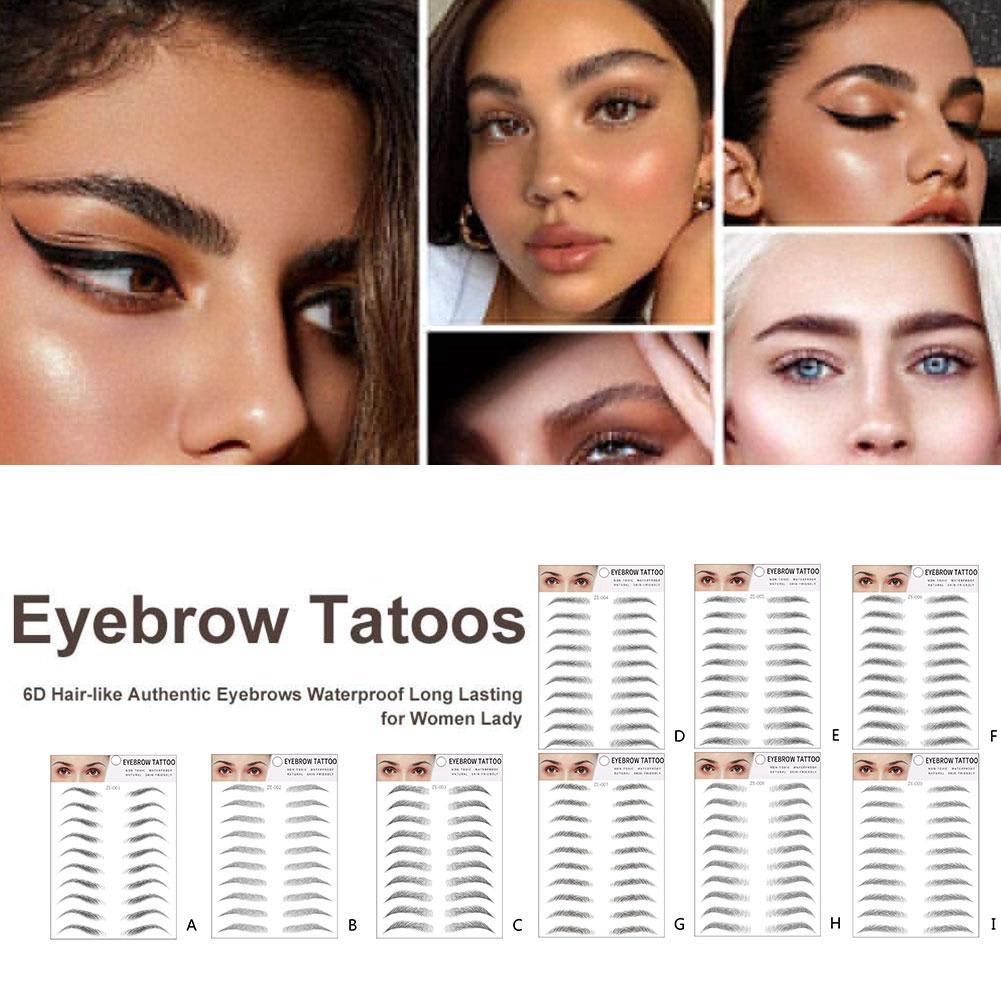 [Hàng mới về] Bộ 10 cặp miếng dán xăm lông mày 6d không thấm nước s3f4 | BigBuy360 - bigbuy360.vn