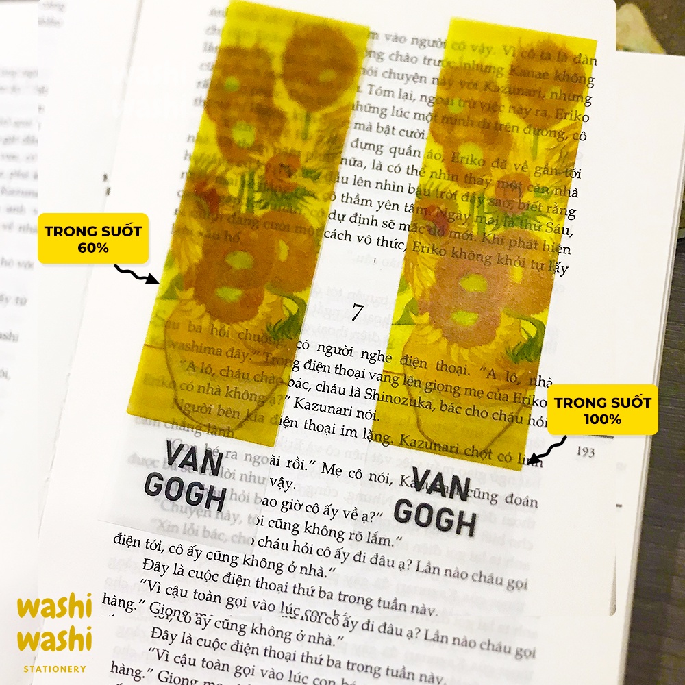 (Có Sẵn) Bookmark Trong Suốt Nghệ Thuật Van Gogh Đánh Dấu Trang Vở Sách Trang Trí Sổ Bullet Journal BuJo Độc Đáo Cá Tính