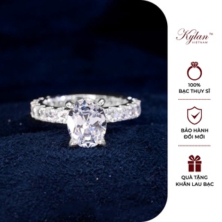 Nhẫn bạc nữ Kylan Silver KL0099OVAL kim cương nhân tạo hình ovan (không kèm hộp nhung)
