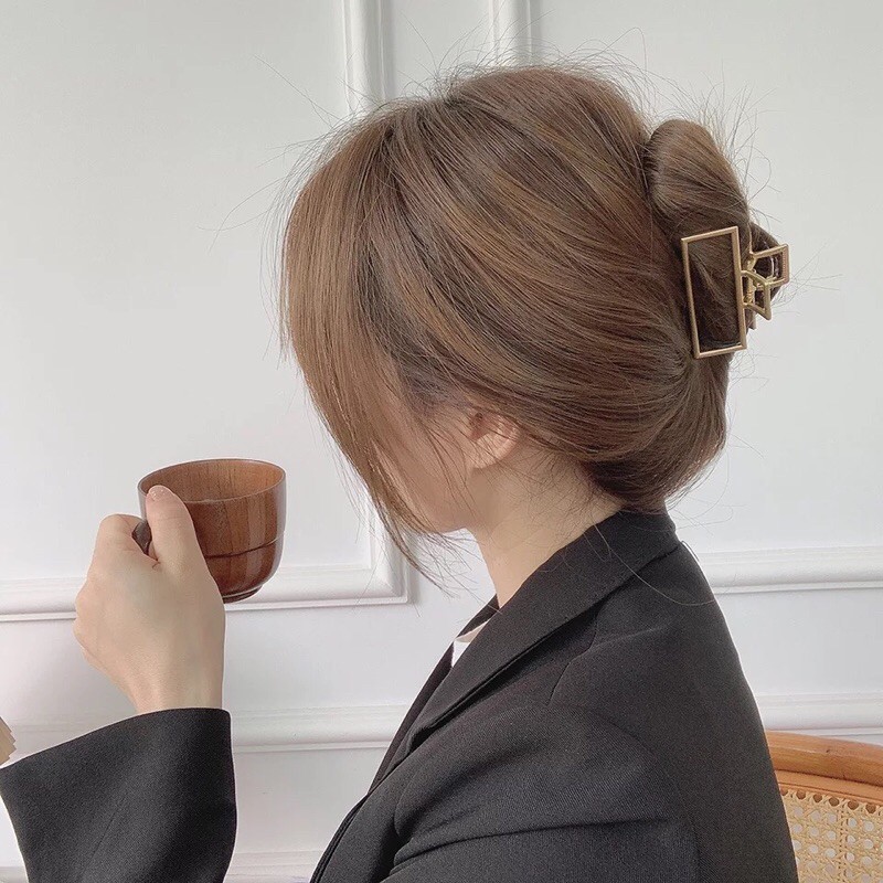 Kẹp tóc ngoạm kim loại vintage phong cách Hàn Quốc