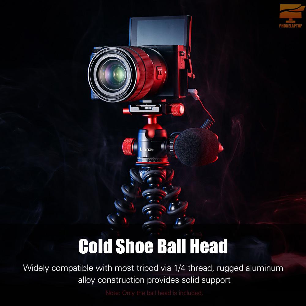 Ulanzi U-70 Mini Ball Head Dual 360° Panorama Adjusting with Cold Shoe Mount Quick Release Plate Compatible with Arca-Swiss Peak Design Quick Release