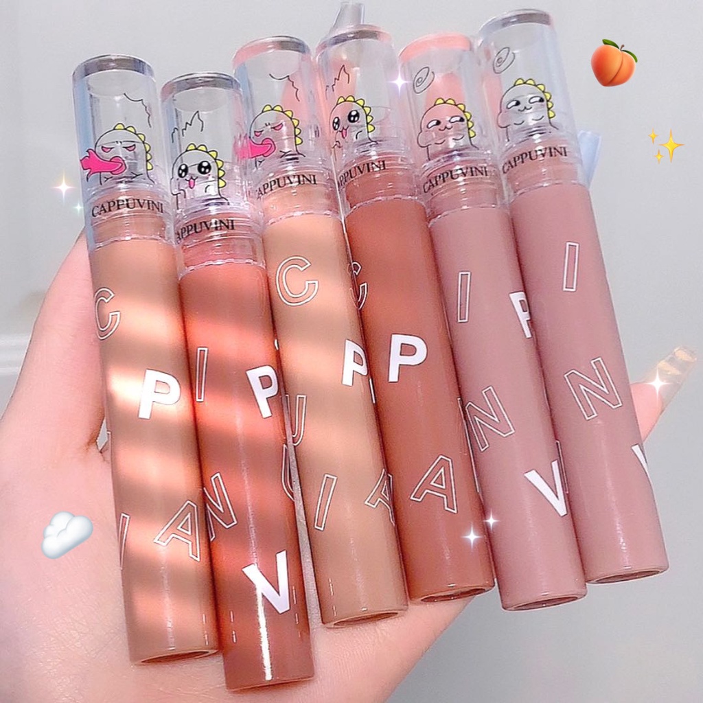 【JINGJIE】Cappuvini Cute Pet Little Dinosaur Lip Glaze Matte Air Lip Mud | BigBuy360 - bigbuy360.vn