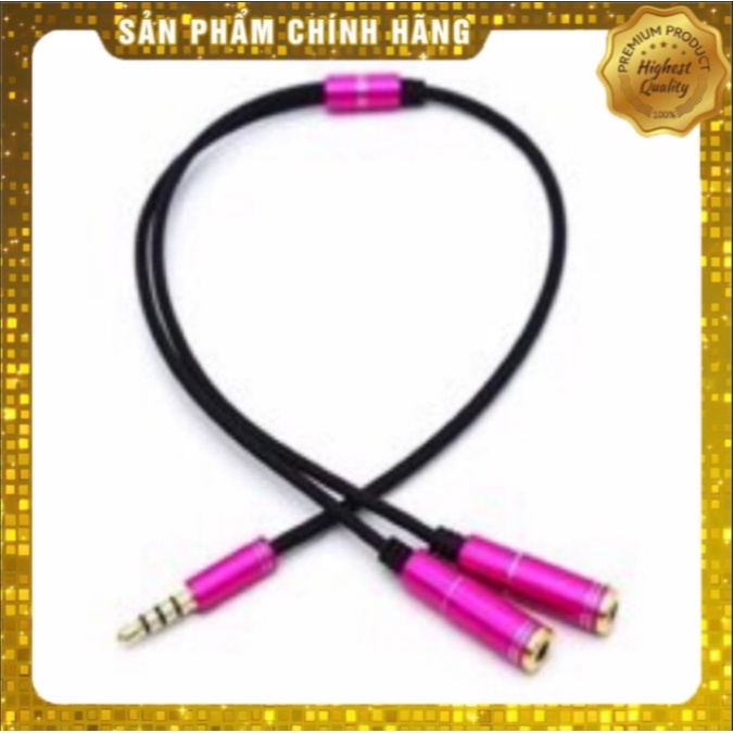 Cáp Chia 2 Tai Nghe- Cáp Chia 2 Cổng 3.5mm- Dây Chia Từ 1 Ra 2 Tai Nghe Đầu Nhôm Jack Cắm 3.5Mm Cao Cấp