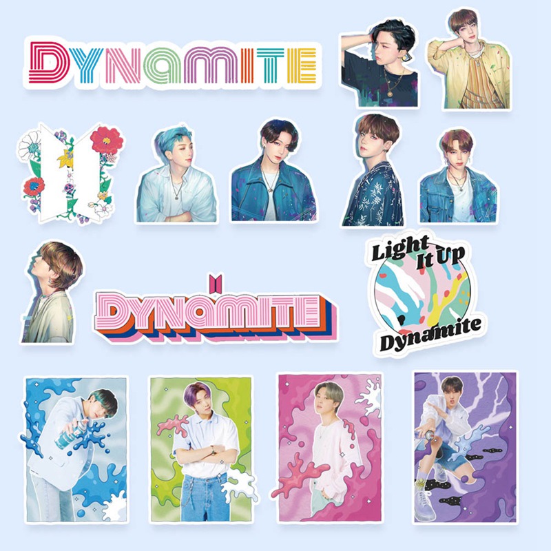 Set 77 miếng sticker dán trang trí in hình nhóm nhạc BTS