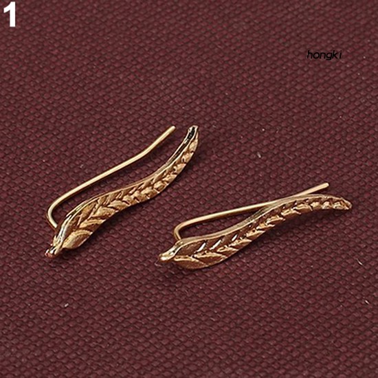 Khuyên Vành Tai Hợp Kim Hình Chiếc Lá Thời Trang Cho Nữ