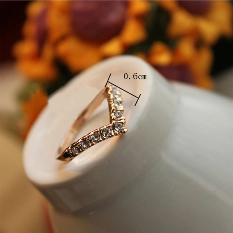 Korean The Classic V-shaped Finger Ring Unique Diamond Pinky Ring Tail Ring Wholesale Jewelry Fashion Jewellery