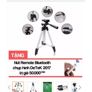 Bộ  3 chân máy ảnh tripod tặng túi đựng tiện dụng +remote chụp ảnh cho điện thoại
